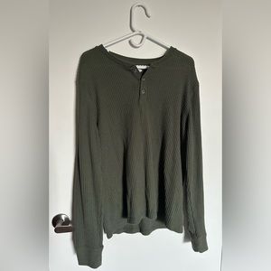 Olive Green Old Navy Thermal Long Sleeve Shirt